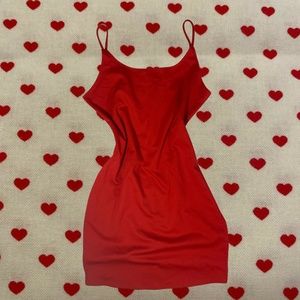 simple red bodycon mini dress